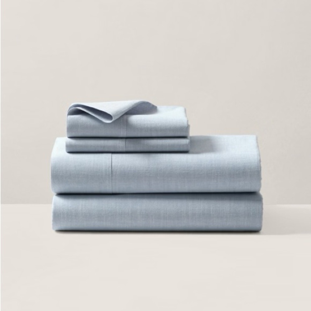 Ralph Lauren NEW Workshirt Chambray Queen Flat‎ Sheet Only